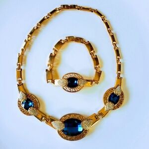 VINTAGE LINK GREEK KEY NECKLACE & BRACELET SET